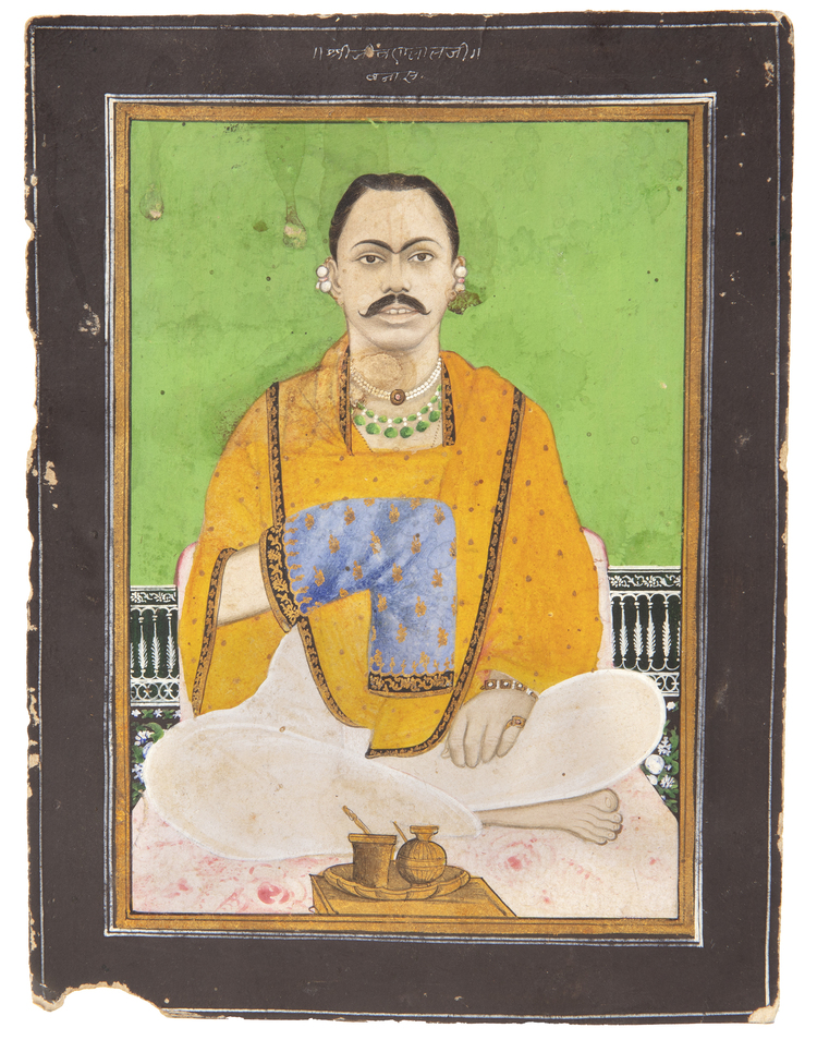 PORTRAIT OF SHRI TILKAYAT GOVARDHAN LAL JI NATHDWARA, RAJASTHAN, LATE 19TH-EARLY 20TH CENTURY