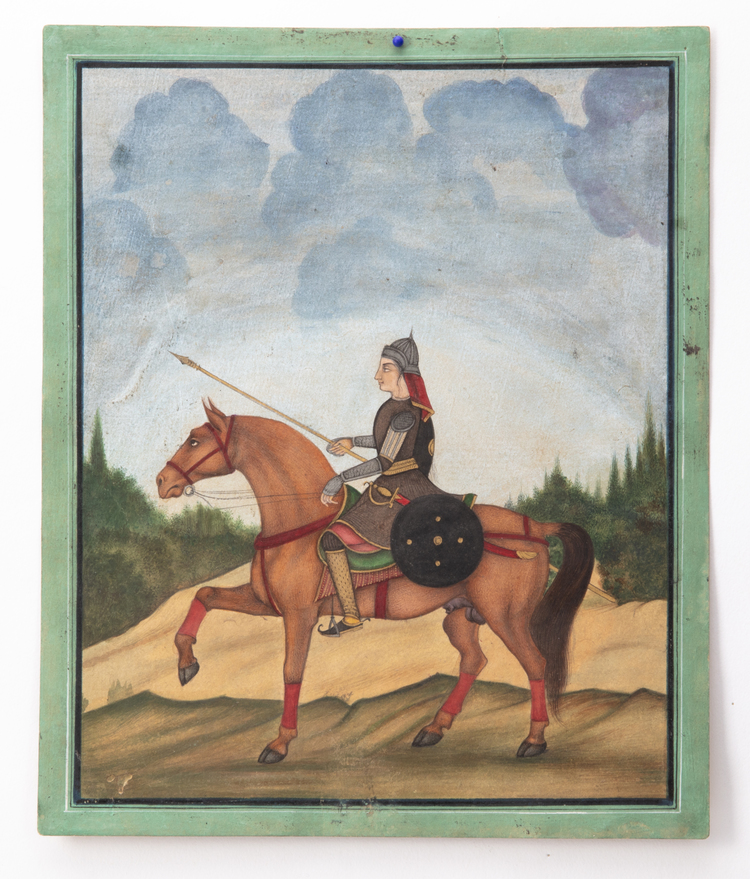 A SIKH SOLDIER SEATED ON A HORSE COMPANY SCHOOL, DELHI, 19TH CENTURY