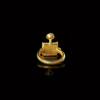A GOLD RING WITH A BLUE GLASS INLAY, 1ST CENTURY AD OR LATER