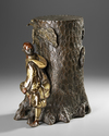 A JAPANESE BRONZE AND GILT FIGURAL SCULPTURE, MEIJI PERIOD (1868-1912)