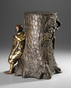 A JAPANESE BRONZE AND GILT FIGURAL SCULPTURE, MEIJI PERIOD (1868-1912)