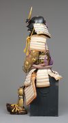 A JAPANESE GOLD AND BLACK LACQUERED ‘GREAT SUIT-OF-ARMOUR’, MID SHOWA PERIOD 1953