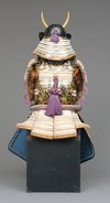 A JAPANESE GOLD AND BLACK LACQUERED ‘GREAT SUIT-OF-ARMOUR’, MID SHOWA PERIOD 1953