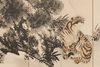 A PAIR OF LARGE SIX-PANEL JAPANESE SCREENS, DRAGON & TIGER, 1919