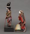 TWO  JAPANESE ANTIQUE TAKEDA DOLLS, 19TH CENTURY