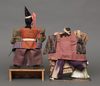 TWO  JAPANESE ANTIQUE TAKEDA DOLLS, 19TH CENTURY