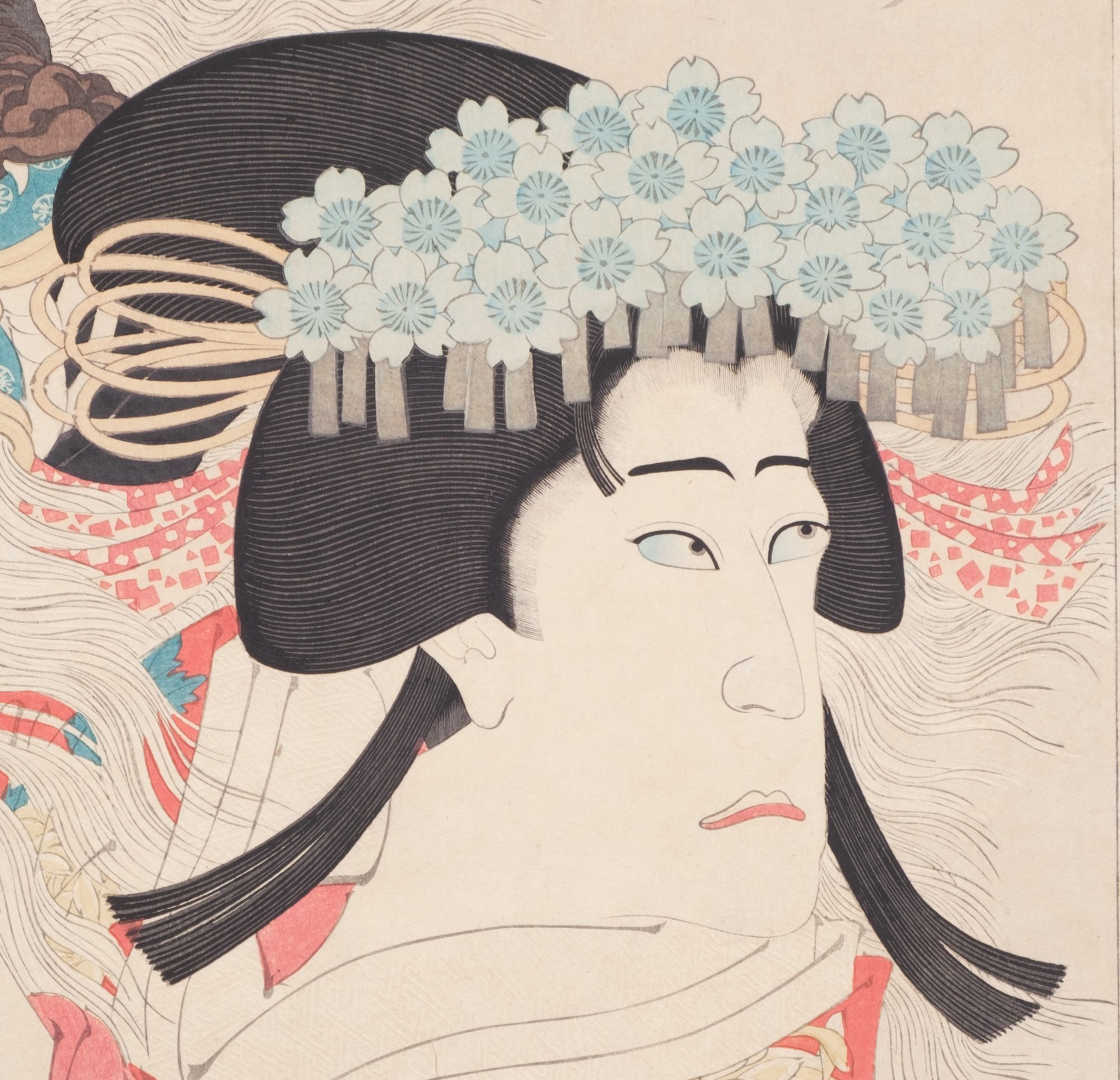 KABUKI ACTOR WOODBLOCK PRINT 役者絵 (YAKUSHA-E) BY TOSHIHIDE MIGATA 右田年英,  JAPAN, MEIJI