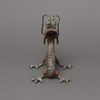 A JAPANESE CAST-IRON OKIMONO DRAGON, MID 20TH CENTURY