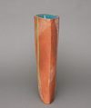 A JAPANESE RED STONEWARE VASE BY KUMAMOTO KIICHI, SHOEA PERIOD (1926-1989)