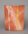 A JAPANESE RED STONEWARE VASE BY KUMAMOTO KIICHI, SHOEA PERIOD (1926-1989)