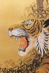 A TALL SIX PANEL JAPANESE TIGER SCREEN, EARLY-MID 20TH CENTURY