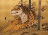 A TALL JAPANESE  SIX-PANEL TIGER SCREEN, EARLY-MID 20TH CENTURY