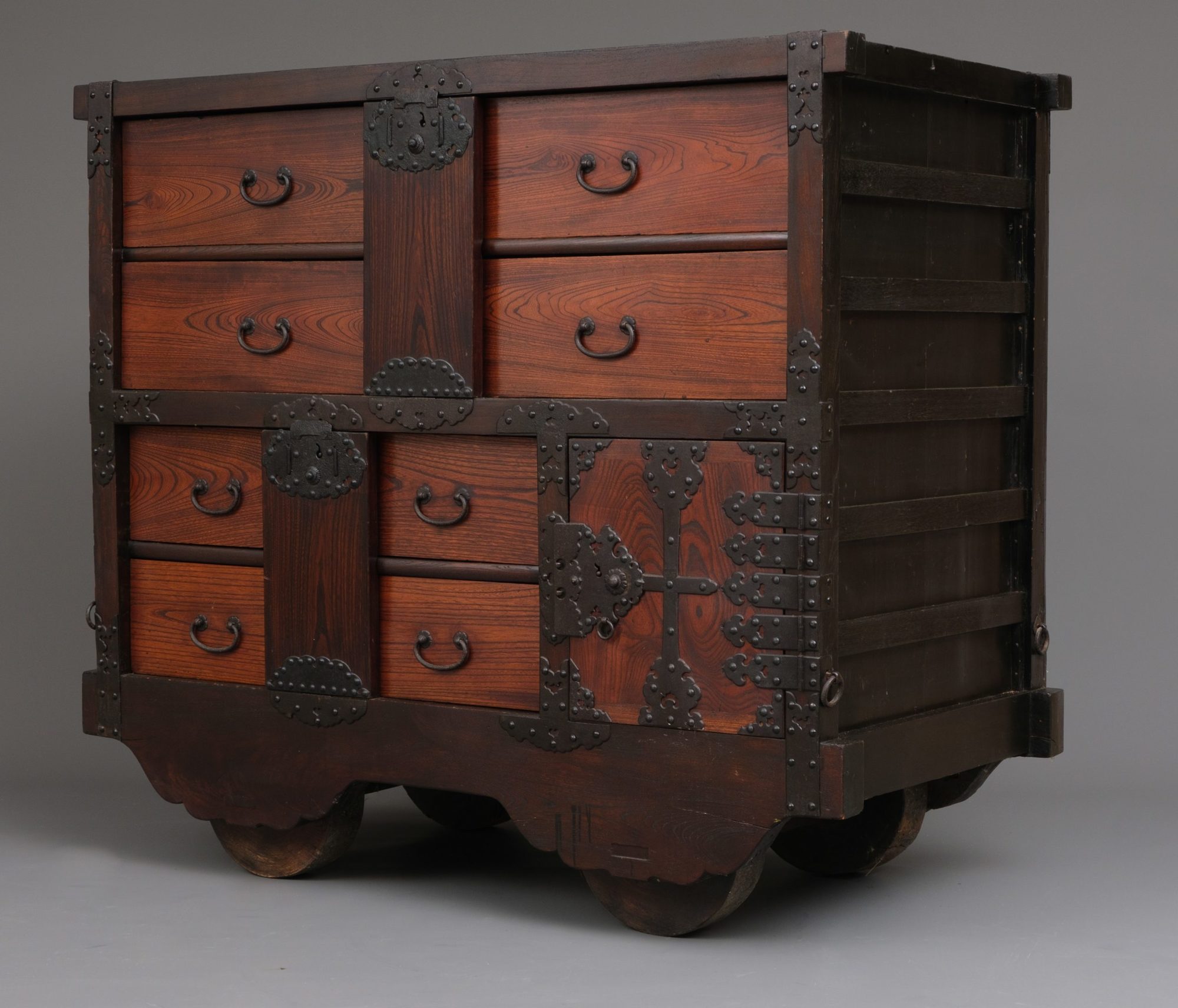 Japanese Kuruma-Dansu Wheeled Chest - Meiji Period