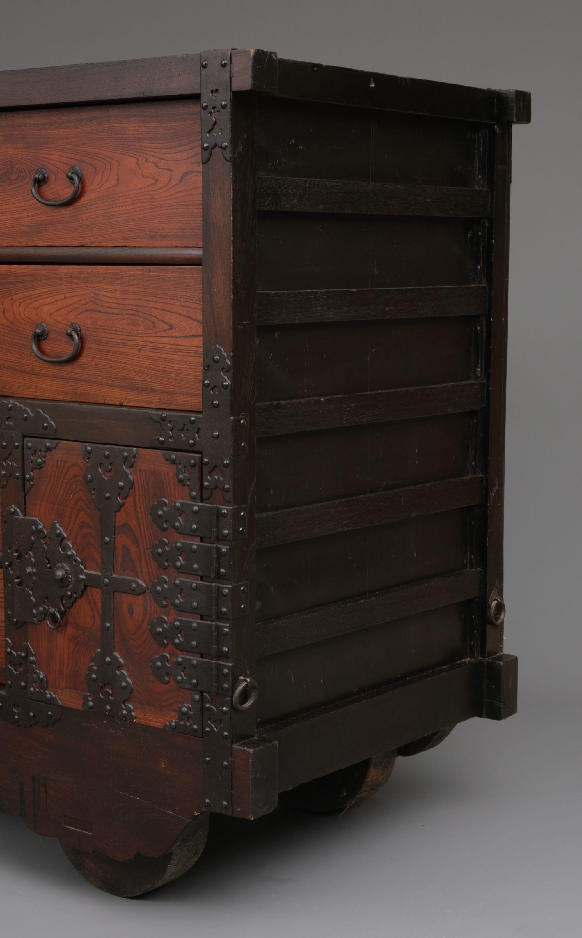 Japanese Kuruma-Dansu Wheeled Chest - Meiji Period
