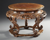 A CHINESE WOODEN FIVE-LEGGED INCENSE STAND, 19TH-20TH CENTURY