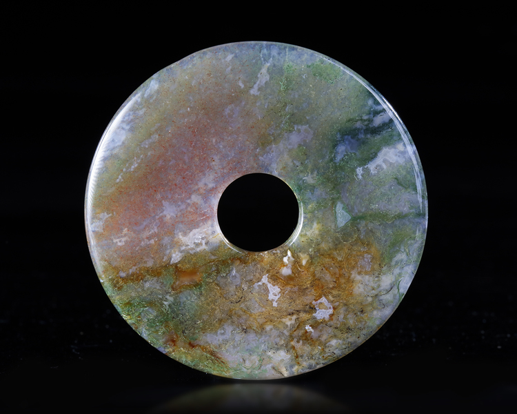 A CHINESE GREENISH JADE DISC, BI, 20TH CENTURY