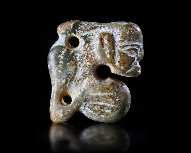 A CHINESE JADE CARVED YU PIG DRAGON PENDANT, 20TH CENTURY