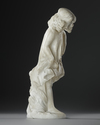 AN ALABASTER SCULPTURE OF A LITTLE GIRL, ART NOUVEAU PERIOD, 1900