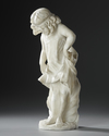 AN ALABASTER SCULPTURE OF A LITTLE GIRL, ART NOUVEAU PERIOD, 1900