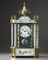 A BRONZE AND ENAMEL CLOCK, LATE 19TH CENTURY