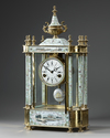 A BRONZE AND ENAMEL CLOCK, LATE 19TH CENTURY