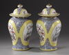 A PAIR OF CHINESE YELLOW PORCELAIN POTS WITH COVERS, EARLY 20TH CENTURY