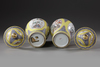 A PAIR OF CHINESE YELLOW PORCELAIN POTS WITH COVERS, EARLY 20TH CENTURY