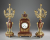 A GILT BRONZE AND RED MARBLE TRIM, NAPOLEON III PERIOD, LATE 19TH CENTURY