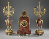 A GILT BRONZE AND RED MARBLE TRIM, NAPOLEON III PERIOD, LATE 19TH CENTURY