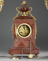 A GILT BRONZE AND RED MARBLE TRIM, NAPOLEON III PERIOD, LATE 19TH CENTURY