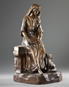 A REGULATED STATUE OF A SHEPERDESS, SIGNED BY MEDNAT, EARLY 20TH CENTURY, 1900