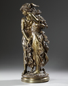 A BROWN PATINA BRONZE SCULPTURE, SIGNED MORREAU, NAPOLEON III PERIOD, LATE 19TH CENTURY