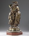 A BROWN PATINA BRONZE SCULPTURE, SIGNED MORREAU, NAPOLEON III PERIOD, LATE 19TH CENTURY