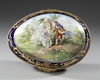 AN EGG SHAPED LIMOGES PORCELAIN JEWELRY BOX, SIGNED, LATE 19TH CENTURY