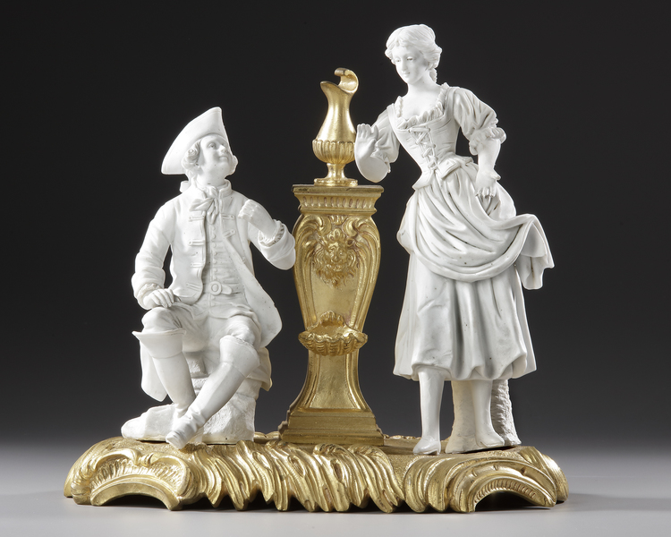 A GROUP IN SEVRES BISCUIT AND GILDED BRONZE, CIRCA 1880