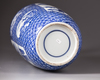 A blue and white rouleau vase