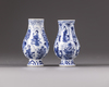 Two small blue and white Kangxi vases