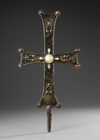 A DECORATED BRONZE BYZANTINE PROCESSION CROSS