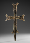 A DECORATED BRONZE BYZANTINE PROCESSION CROSS
