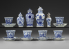 A COLLECTION OF CHINESE BLUE AND WHITE PORCELAIN WARES, KANGXI (1662-1722) AND LATER