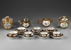 A COLLECTION OF 19 CHINESE FAMILLE ROSE CAFE AU LAIT GROUND ' BATAVIA' WARES, 18TH CENTURY