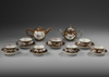 A COLLECTION OF 19 CHINESE FAMILLE ROSE CAFE AU LAIT GROUND ' BATAVIA' WARES, 18TH CENTURY