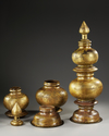A PAIR OF LARGE OTTOMAN TOMBAK ALAM FINIALS, TURKEY, 18TH CENTURY