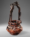 A JAPANESE IKEBANA BAMBOO FLOWER BASKET, TAISHO PERIOD (1912-1926)
