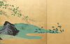A JAPANESE BYOBU FLOWER GARDEN ON GOLD LEAF, MEIJI PERIOD (1868-1912)
