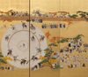 A JAPANESE PAIR OF TALL SIX-PANEL BYÔBU, 18TH CENTURY
