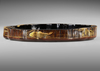 A JAPANESE IRREGULAR SHAPED BLACK LACQUERED WOODEN TRAY,  MEIJI PERIOD (1868-1912)