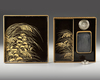 A JAPANESE SUZURIBAKO WRITING BOX, DECORATED WITH FOLDING FANS, MEIJI PERIOD (1868-1912)