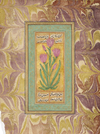 A PAINTING OF A FLOWER WITH A MARBALISED BORDER INDIA, DECCAN, 18TH CENTURY