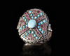 AN AGATE SILVER RING, INDIA 19TH CENTURY
